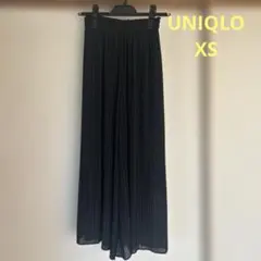 ユニクロ シフォンプリーツスカートパンツ 黒 XS