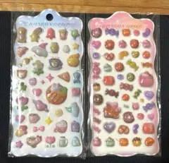 3D立体シール ボンボンドロップ風シール マーブルカラースイーツ 2枚セット