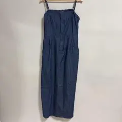 ダークブルー デニム風 サロペット