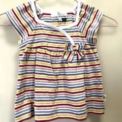 KUMIKYOKU ストライプ リボン付き シャツ 100