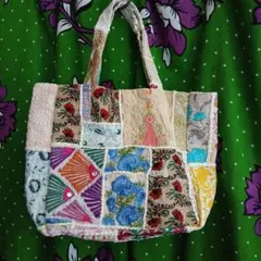 チャイハネ　ザリ　カンバディアパッチ　トートバッグ