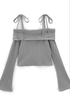 リボンオフショルダーリブトップスgrl［dk1375］