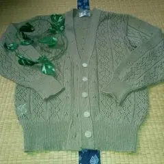 値下げ　ベージュ　カーデガン　綿、麻