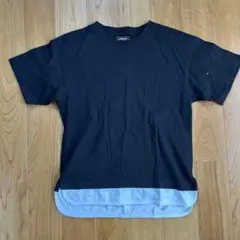 GLOBAL WORK レイヤードTシャツ Lサイズ ブラック/ライトブルー