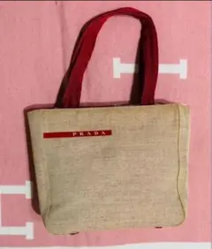 a01908 PRADA ハンドバッグ キャンバス 三角ロゴ 三角プレート - メルカリ