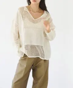 TODAYFUL パッチワークメッシュトップス
