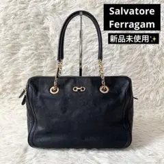 新品✨サルヴァトーレフェラガモ　ファンヤ　チェーンハンドルバッグ　ブラック　本革