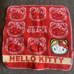 Sanrio Hello Kitty ミニタオル ハンカチ 赤　大阪のサムネイル