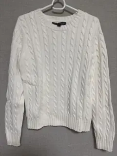 TOMMY HILFIGER ホワイト ケーブルニット S/P
