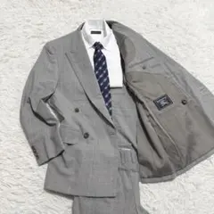 極美品✨BURBERRYs セットアップ　ダブルスーツ　グレー　ウール