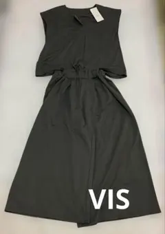【新品 未使用】VIS オールインワン サロペットワンピース カーキのサムネイル