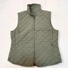 yt023 美品✨エディーバウアー キルティングダウンベスト ハイネック カーキ