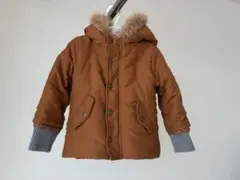 ブラウン ダウンコート ファー付き