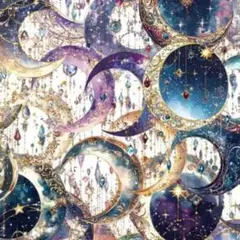 ステッカー　アンティークな月　50枚　銀河＊宇宙系シール　月のシール