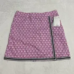 新品 Munsingwear ゴルフスカート モノグラム柄 パープル×ホワイト