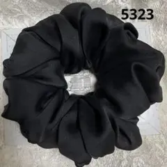 シュシュ5323 黒のサテンジョーゼット❣️広幅large❣️