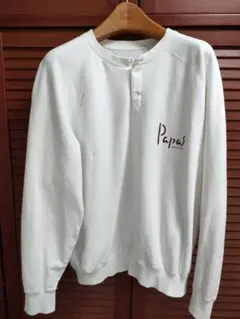 【新品】papasパパス 90sフロントロゴ入りコットンクルーネックニット白 2025年最新】パパス セーターの人気アイテム - メルカリ