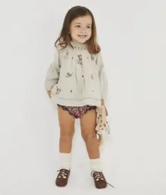 birinit petit Deer embroidered blou
