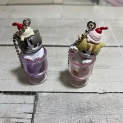 mofusand パフェにゃん マスコット キーホルダー 2点セット