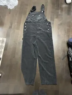 黒 コーデュロイ オーバーオール