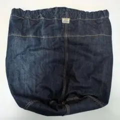 デニム ドローストリングバッグ ダークブルー