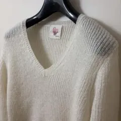 コムサイズム セーター モヘア ユニセックス 白 ふわっと感 萌え袖 美品