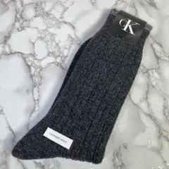 未使用　Calvin Klein 　（25~26㌢） カシミヤ混ソックス　グレー