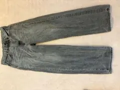 gu グレー ワイドレッグデニム