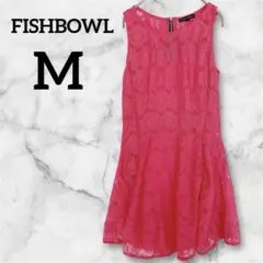 美品✨FISHBOWL【M】ピンク レース ノースリーブ ワンピース