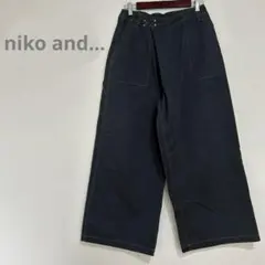 【niko and】L ブラック ペインターワイドパンツ ゆったり c152