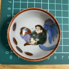 骨董品 九谷焼 盃 ぐい呑み 布袋様 縁起物