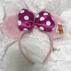 香港ディズニー カチューシャ ミニー ピンクドット 新品未使用