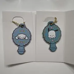 ダイソー　サンリオ　ぷちミラー　ラバーキーホルダー　シナモロール　ポチャッコ