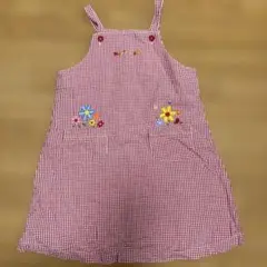 MIKI HOUSE 赤 チェック ワンピース 110