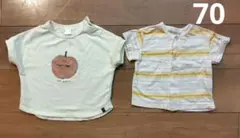 tete a tete 新生児　ベビー 半袖　Tシャツ 　2枚 りんご 70のサムネイル