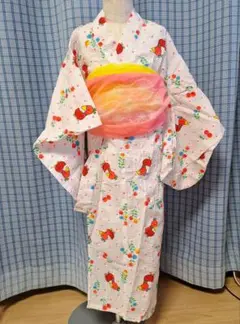 浴衣　昭和レトロ　リップル　兵児帯　100㎝　95㎝