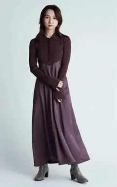 FRAY I.Dフレイアイディー　ポロカラーニットワンピース