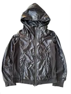 hooded nylon bomber jacket