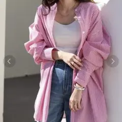 CIAOPANICTIPYサイドスリットボリュームスリーブストライプシャツ