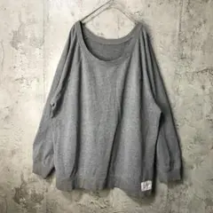 B703古着　トレーナー　スウェット　ラグラン　グレー　無地　90s Y2K