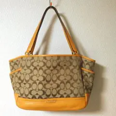 美品　COACH コーチ　キャンバス　トートバッグ　ブラウン　F23297
