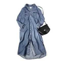 Lee デニムシャツワンピース ロングワンピース 羽織り