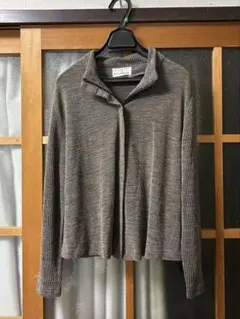 COLORIAGE ジップアップニットジャケット　グレー
