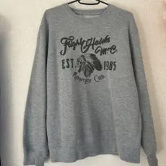 グレー プリント入り トレーナー