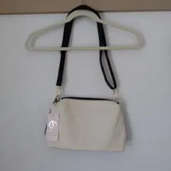 【新品】D.KELLY バイカラー　2way　ショルダーバッグ アイボリー