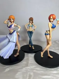 ワンピース ナミ フィギュア 3体セット コレクション ディスプレイ 押し活