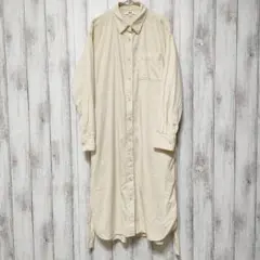 ユニクロ (M)　コーデュロイシャツワンピース　ポケットあり　ベルトあり