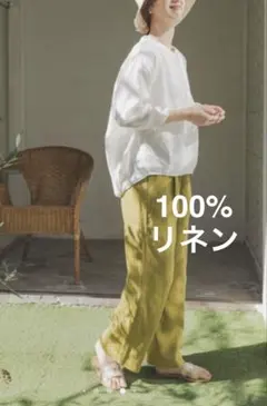 URBAN RESEARCH DOORS 100%リネンバックタックブルオーバー