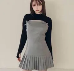 andmary karen knit set mini dress グレー - メルカリ