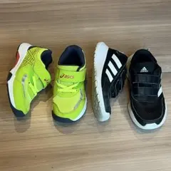 asics スニーカー adidas ブラック キッズ18.0cm セット